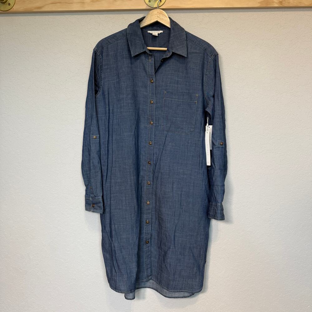 Women's Caslon Denim Blue Jean‎ Chambray Pullover Shirt Dress Size XS NEW - Picture 3 of 8